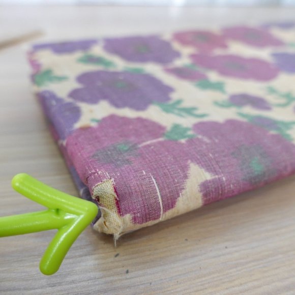 VINTAGE Floral Clutch Purple Neutral Purse Rhinestone Casual‎ Retro 90s Waldman - Picture 8 of 16